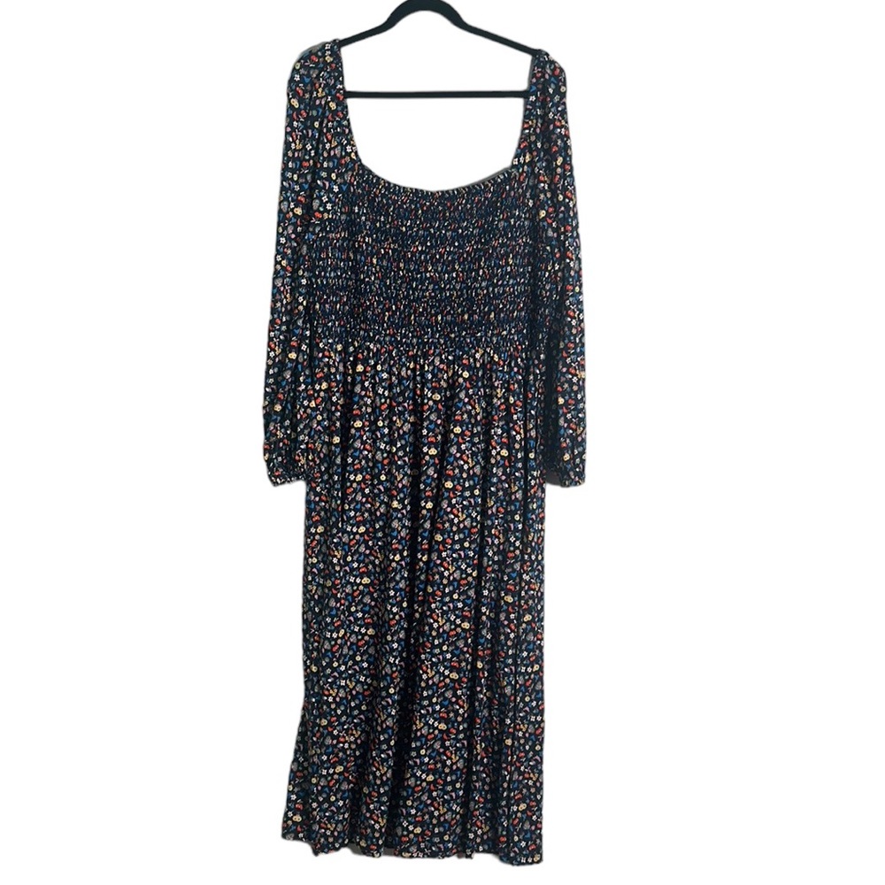 Boden floral print smocked midi dress size 16/18 - Picture 4 of 12
